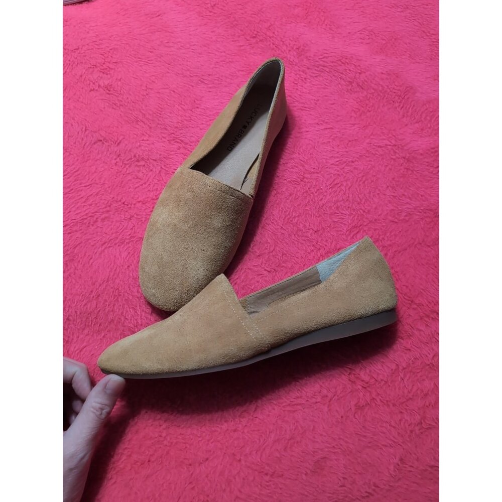Lucky Brand Womens LK-Brettany Brown Leather Slip On Loafer Flats Size 9.5